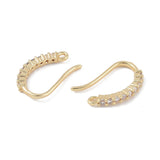 Simple ear hooks with zirconia stone, 18k gilded, 17x2.5mm