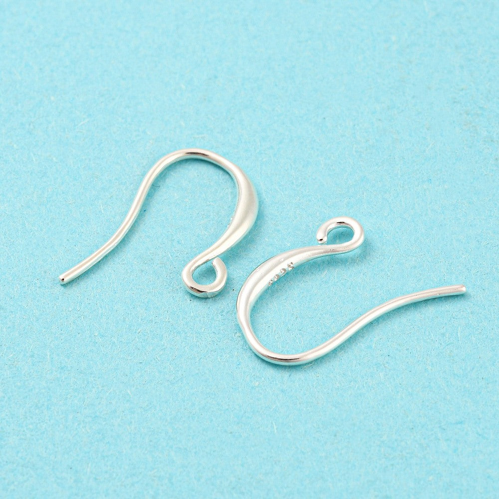 Sterling Silver 925 Ear Hooks, Gilded, 19mm