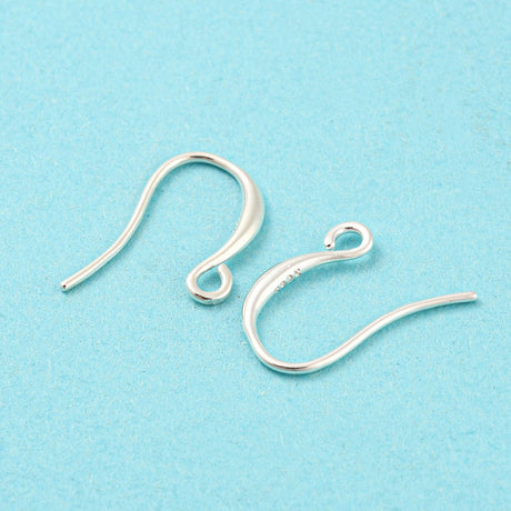 Sterling Silver 925 Ear Hooks, Gold Plated, 19mm