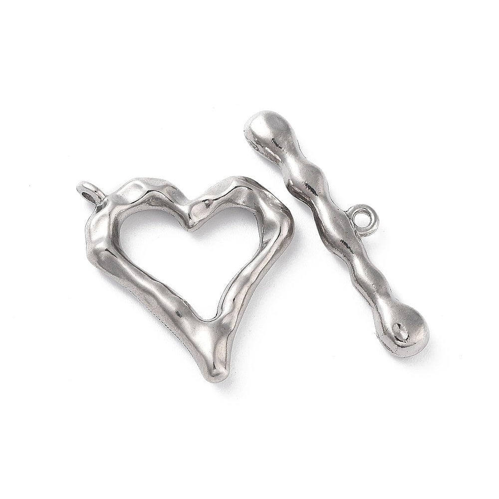 Waterproof Heart Shaped Toggle Lock, Steel, 22x21mm 