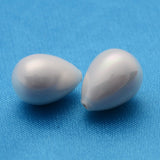 Shell Drops, Grau, oben gebohrt/gebohrt, 16x8mm.