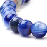 Stripe Agate, Blue, 8mm 