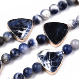 Sodalite Beads, triangle and round beads