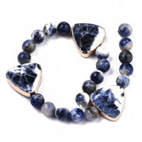 Sodalite Beads, triangle and round beads