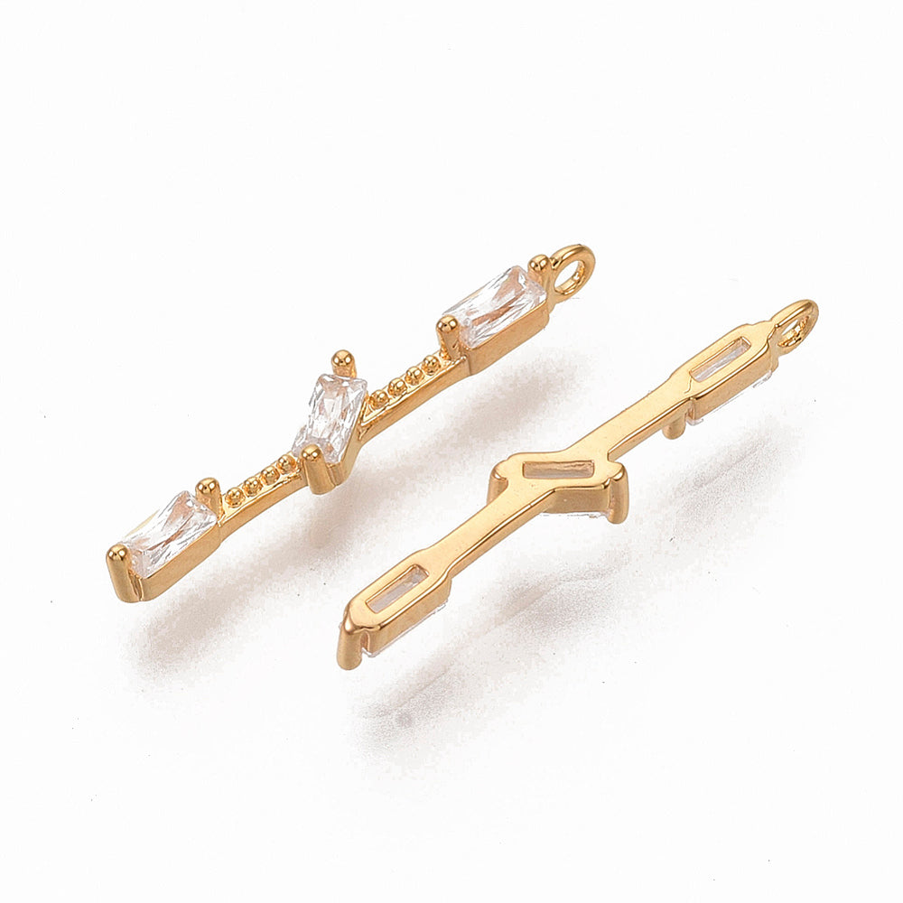 Vedhæng Med Klare Zirkonia Sten, 18K Forgyldt, 18x2,5mm