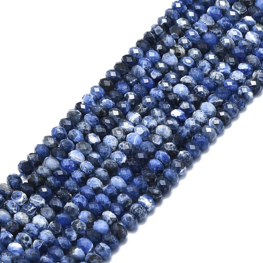 Sodalite Rondelle Beads, Blue, 6x4mm