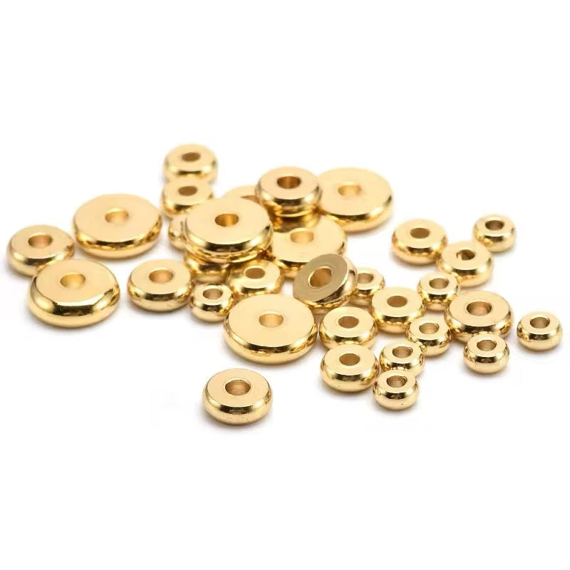 Daisy Beads, Gold Plated, 6.5mm, 20 pcs 