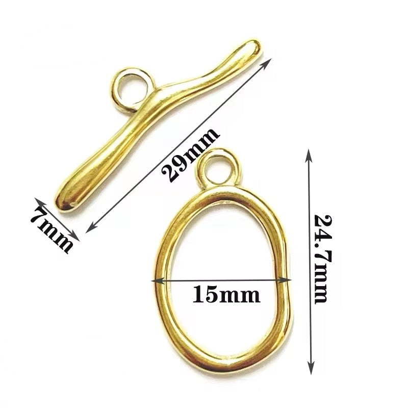 Vanntett vippelås, gullbelagt stål, 24,7 mm