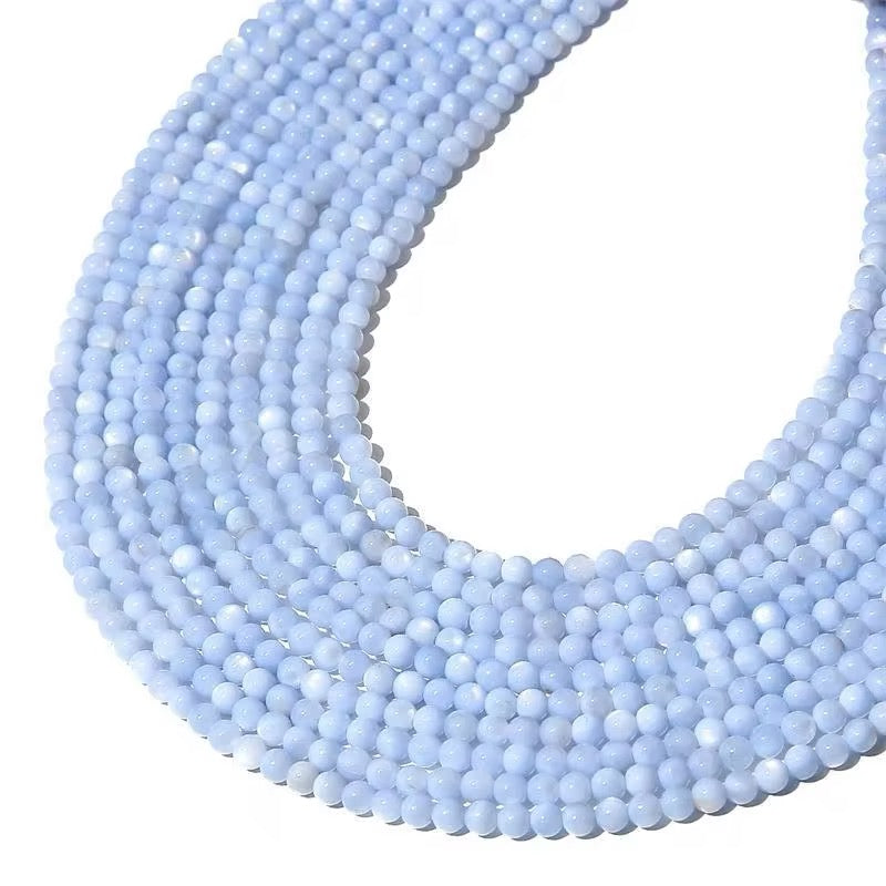 Shell Beads, Blue, 3mm 