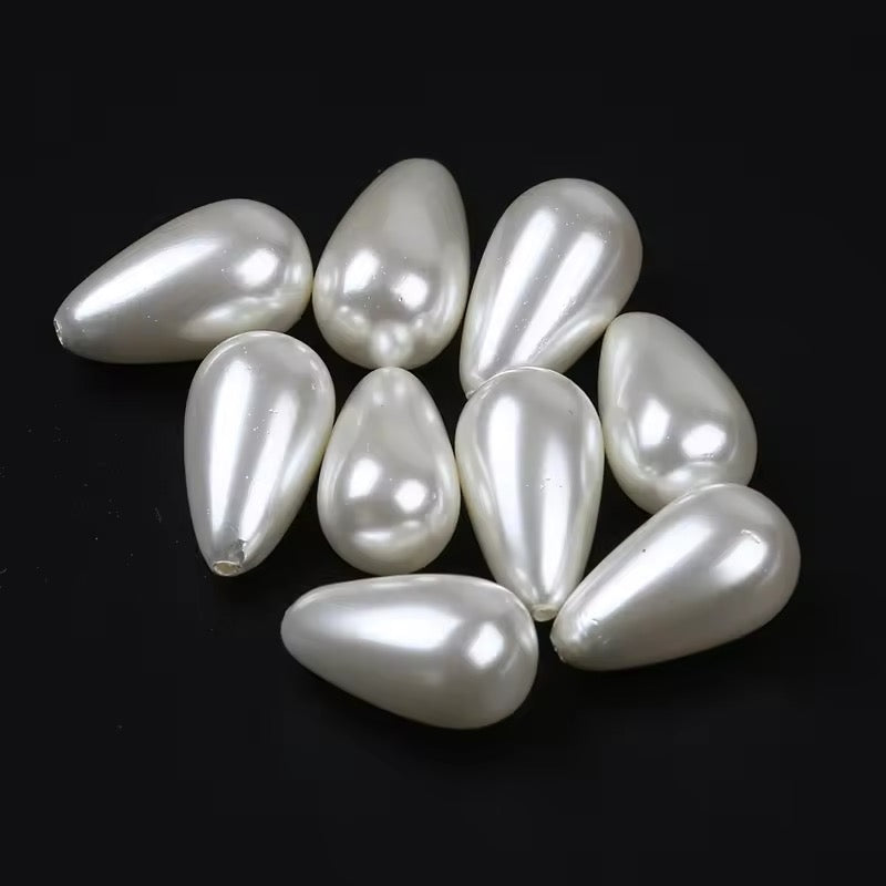 Shell Drops, Gray, Top Drilled/Drilled, 16x8mm.