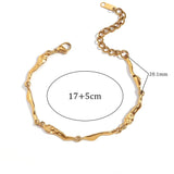 Waterproof Bracelet, Organic Look, Gold Plated, 17+5cm 