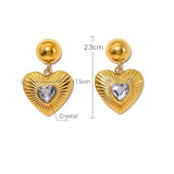 Waterproof Earrings, Gold-Plated Steel 