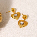 Waterproof Earrings, Gold-Plated Steel 