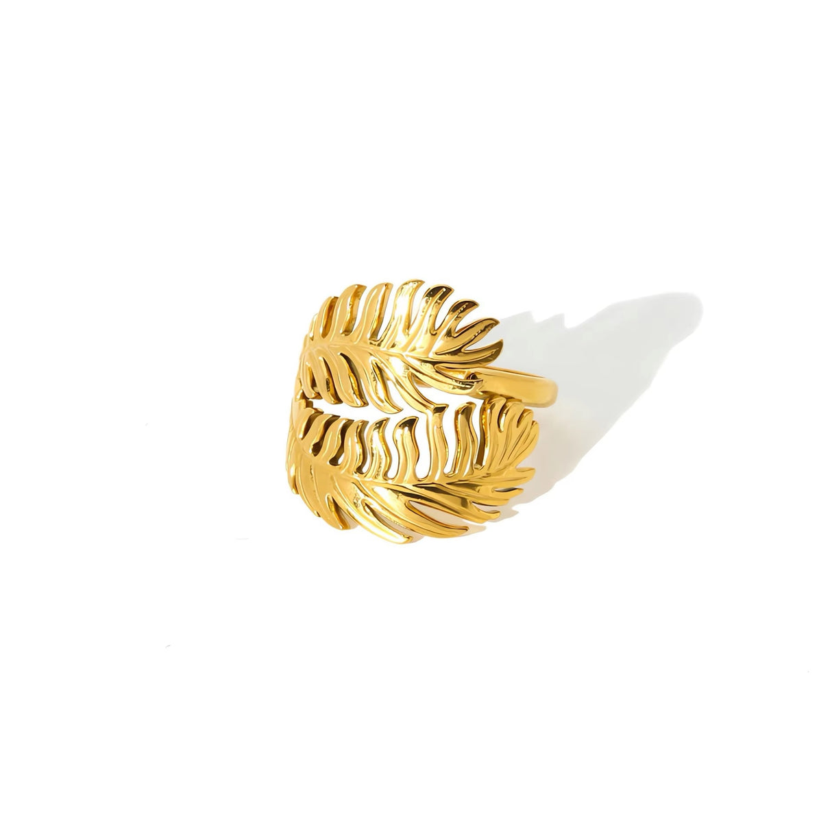 Gold plated adjustable ring with beads