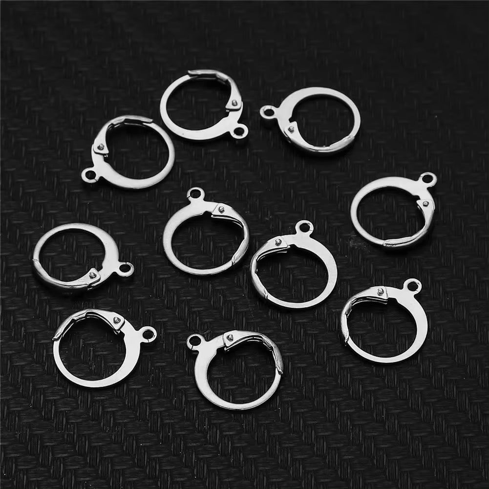 Waterproof Hoops With Eyes, Steel, 15x12mm 