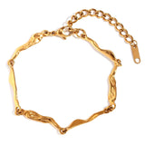 Waterproof Bracelet, Organic Look, Gold Plated, 17+5cm 