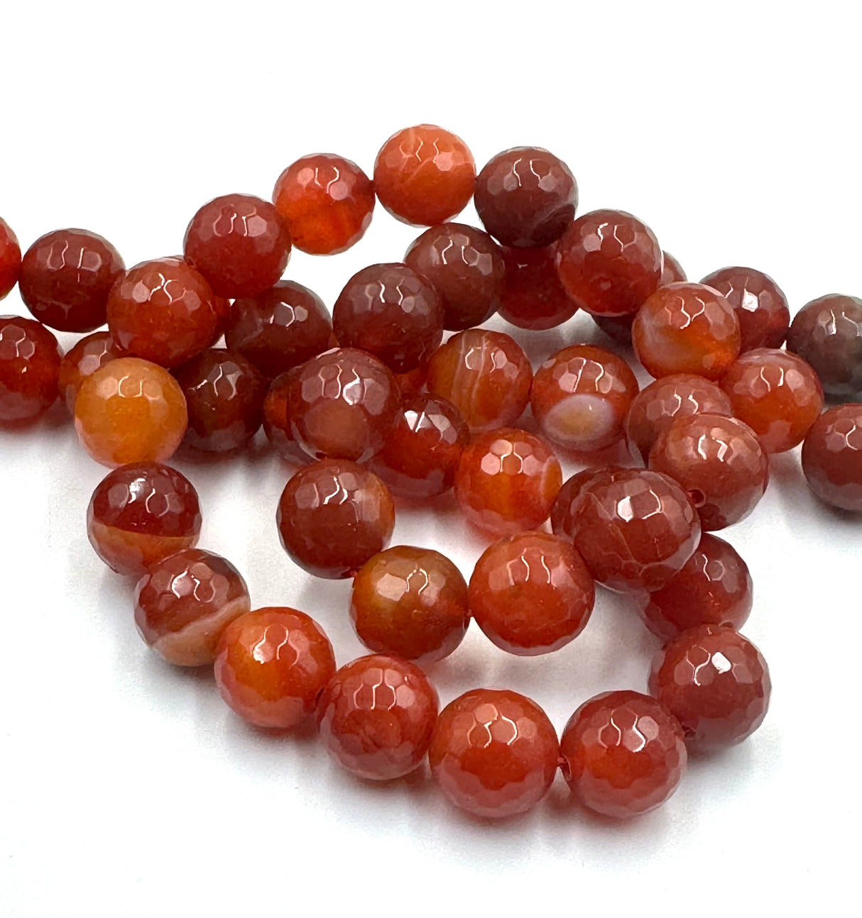 Stripe Agate, Red/Orange, 12mm 