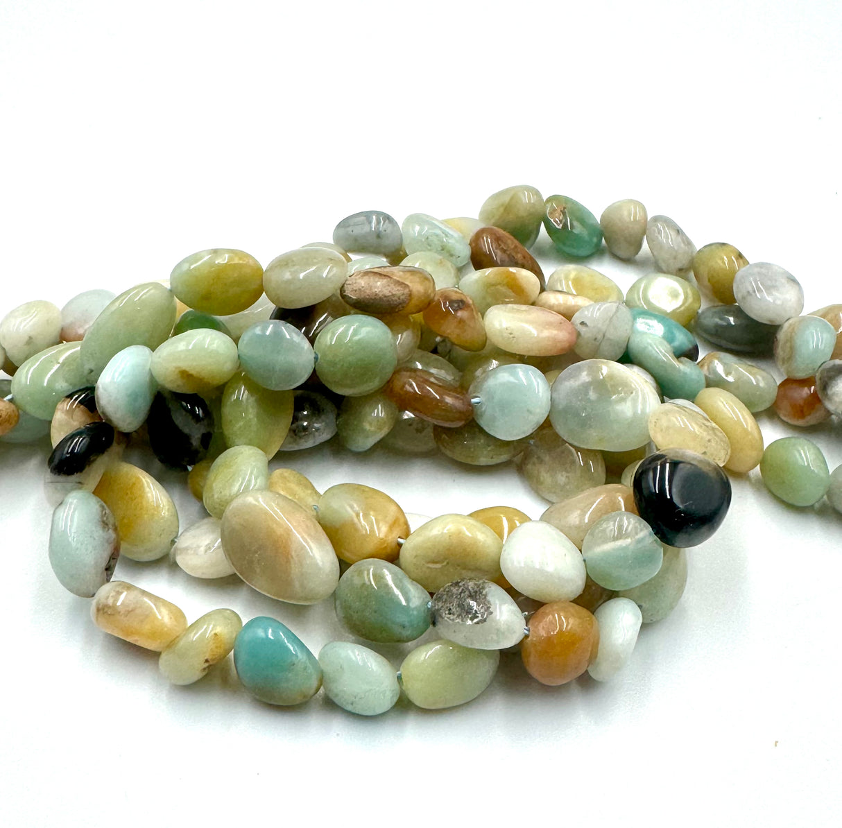 Elongated natural stone pearl mix, 12x7mm