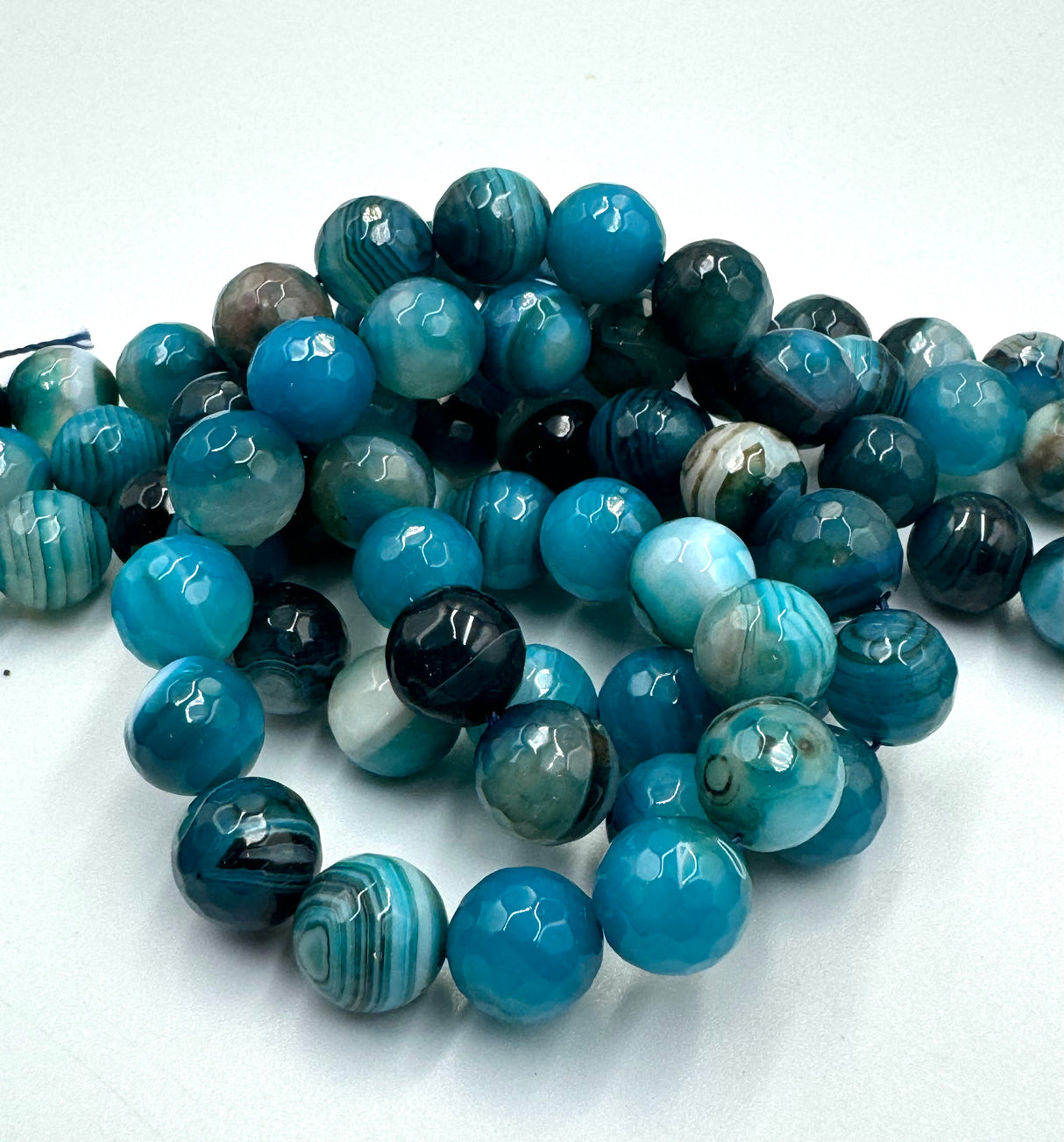 Strip agate, blue, 10mm