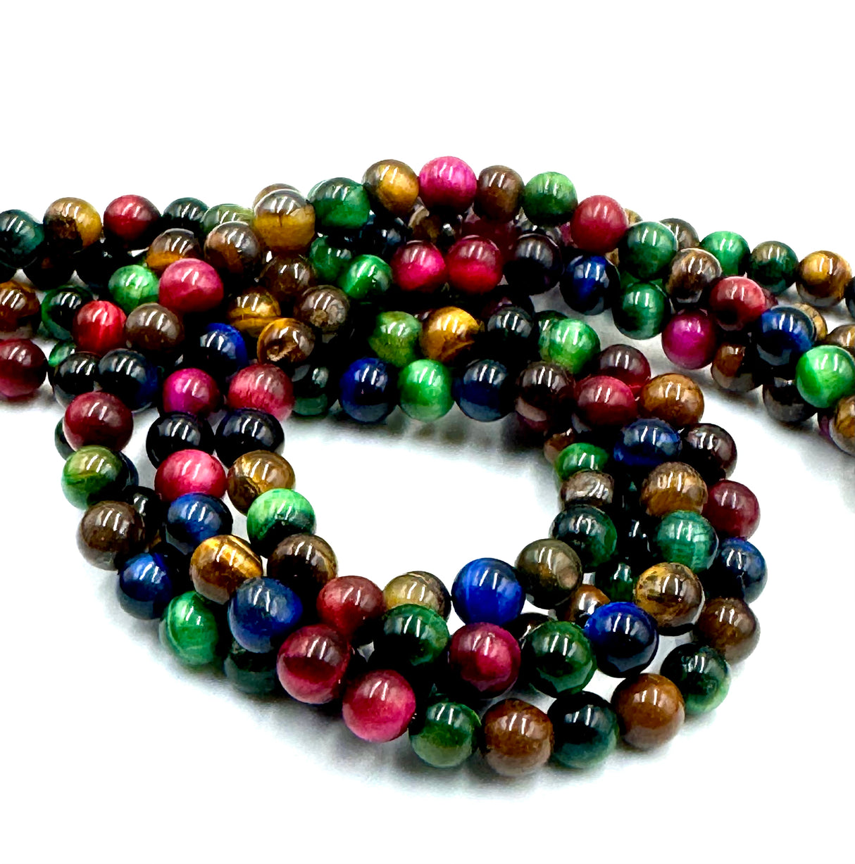 Tiger Eye, Mix Colors, Round, 4mm