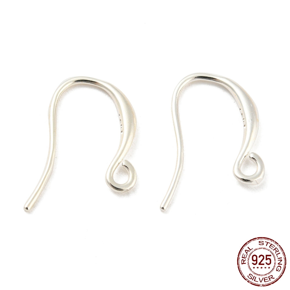 Sterling Silver 925 Ear Hooks, Gold Plated, 19mm