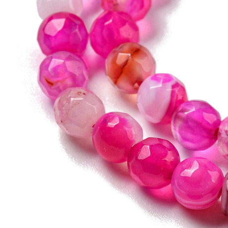 Agat Agat Perler, Pink, Facetteret, 4mm