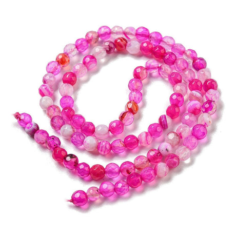 Agat Agat Perler, Pink, Facetteret, 4mm