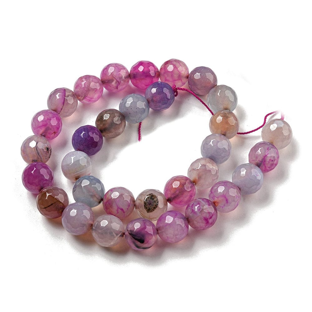 Agat Agat, Rosa mix, Facetteret, 12mm