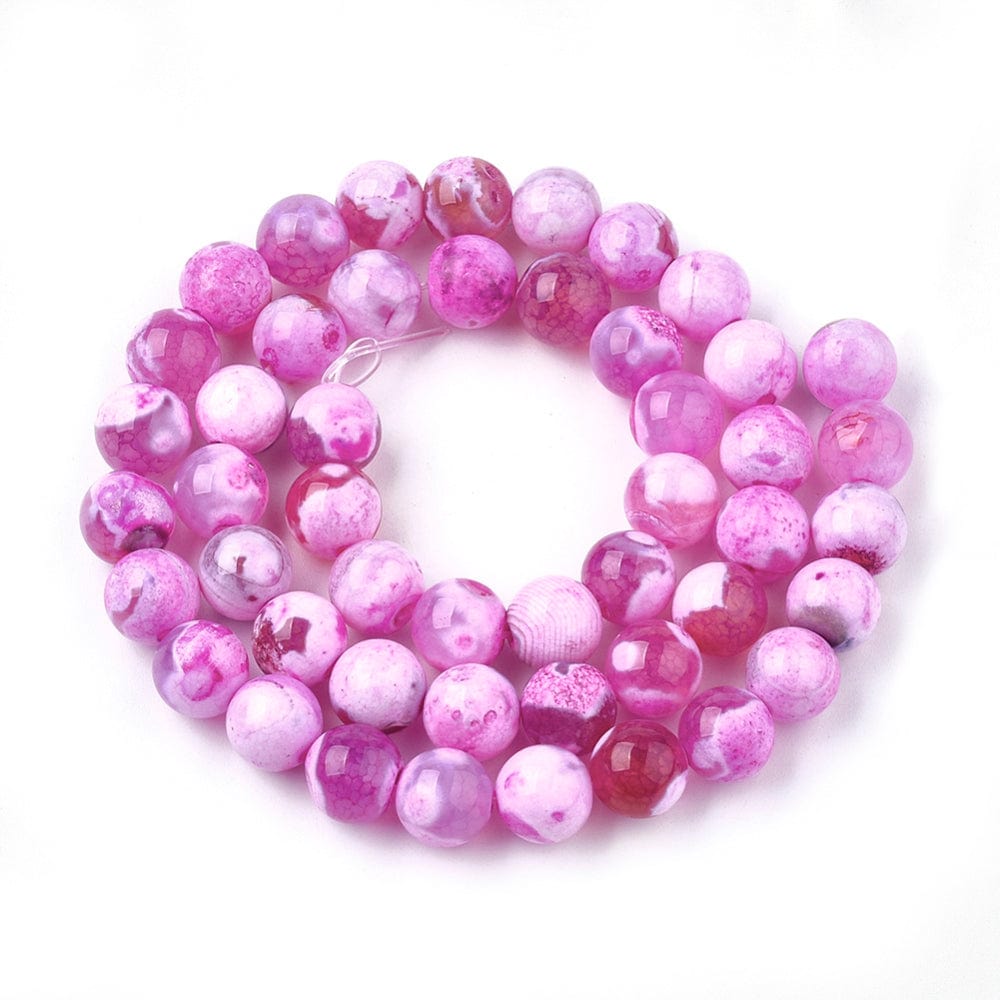 Agat Fire Agat Perler, facetteret  violet, 8 mm