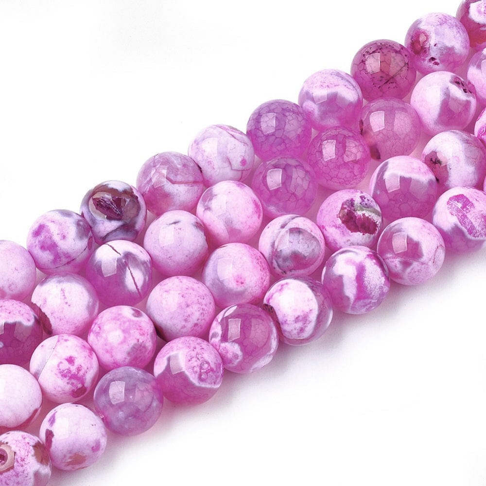 Agat Fire Agat Perler, facetteret  violet, 8 mm