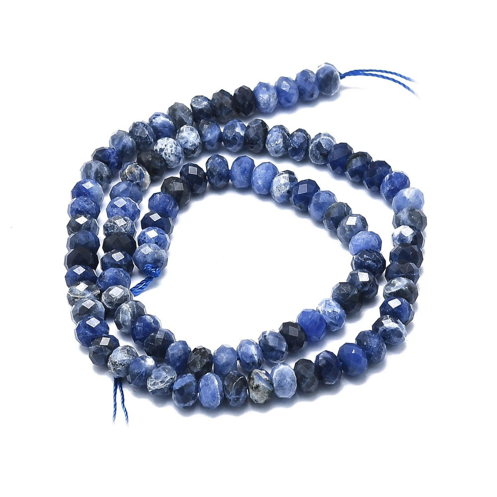 Sodalite Rondelle Beads, Blue, 6x4mm