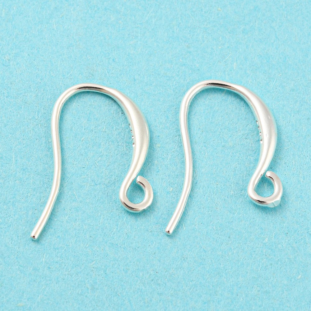 Sterling Silver 925 Ear Hooks, Gilded, 19mm