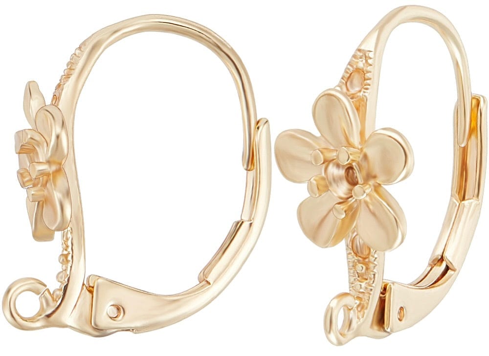 creoler Creoler Med Flotte Blomster, 18K Forgyldt, 17x8mm