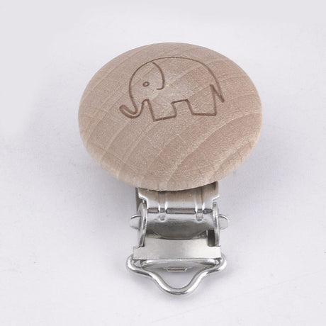 DIY SÆT Elefant Sutteholder Med Klips, Træ, 5 Stk