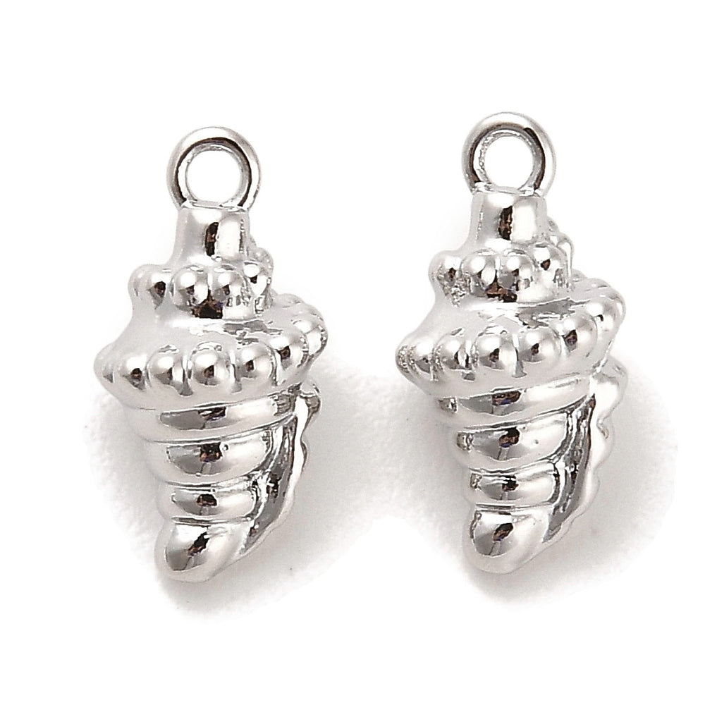 Konkylie Pendant, Antique Silver Plated Size 22x8 mm, 10 pcs.