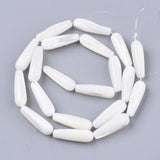 Shell Drops, White, 20x6mm 