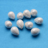 Shell Drops, grå, toppborrad/borrad, 16x8 mm.