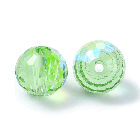 Glasperler Facetteret glas perler, 10x9 mm, 10 stk.