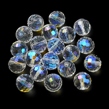 Glasperler Facetteret glas perler, 10x9 mm, 10 stk.