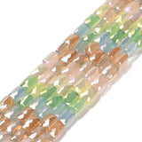 Glasperler Glas perler, Mix Farver, Elektroplated, 6,5x4,5 mm