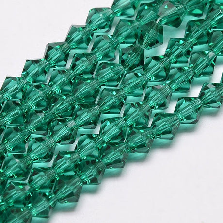 Glasperler Krystal Perler, Austrian Crystal, Grøn, Bicones, 3x3mm