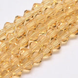 Glasperler Krystal Perler, Austrian Crystal, gylden, Bicones, Grade AA, 3x3mm