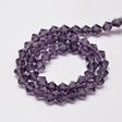 Glasperler Krystal Perler, Austrian Crystal, lilla, Bicones, 3x3mm