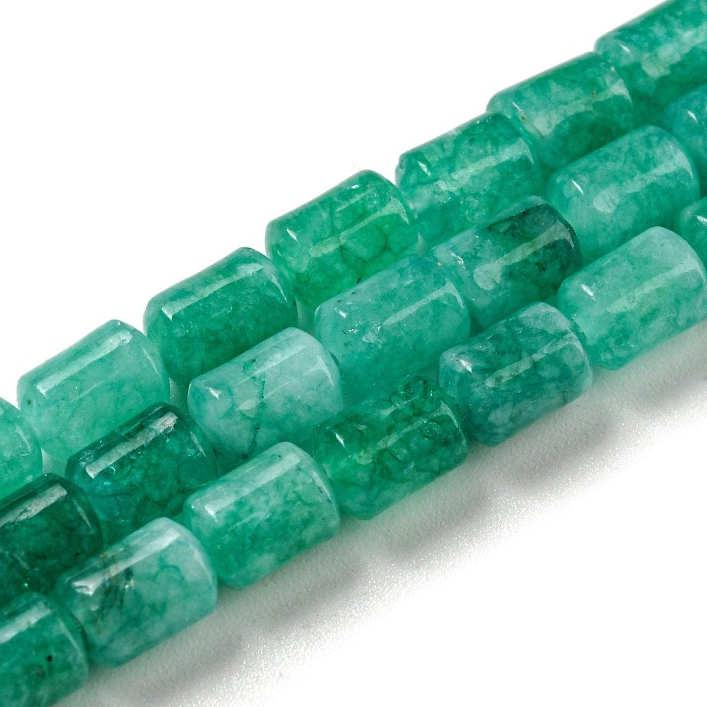 Jade Aflange Jade Perler, Grøn, 6x4,2mm