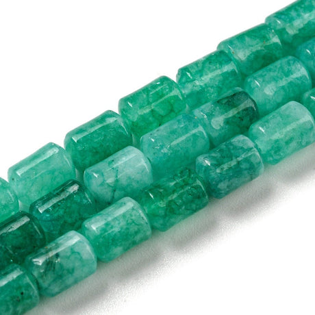 Jade Aflange Jade Perler, Grøn, 6x4,2mm