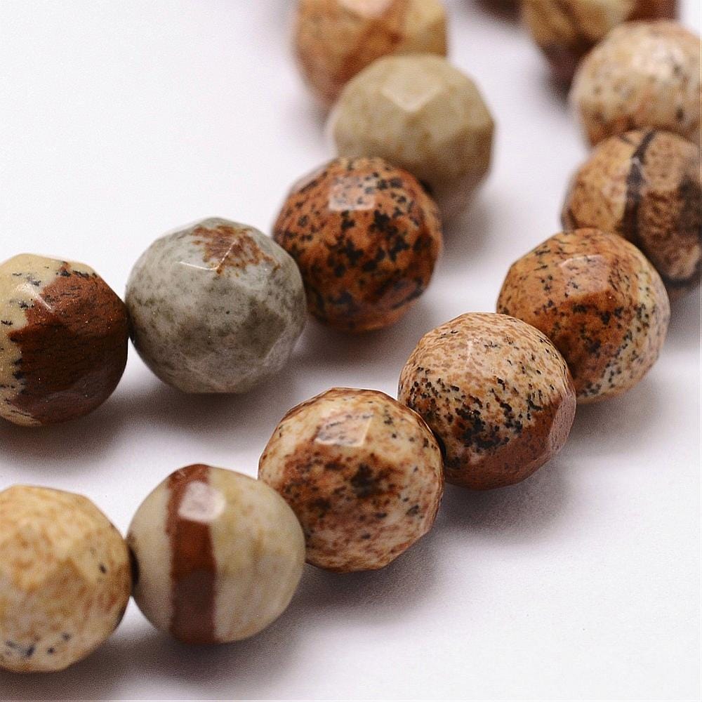 Jasper Picture Jasper, Brun, facetteret, 10mm