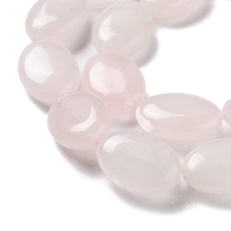 Kvarts Perler Rosa kvarts, flad oval perle str. 18x13,5 mm