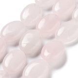 Kvarts Perler Rosa kvarts, flad oval perle str. 18x13,5 mm