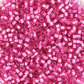 miyuki beads Miyuki Delica Perler, DB2153, Duracoat Silverlined Dyed Pink Parfait