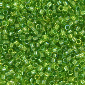 miyuki beads Miyuki Delica Perler, DB2376, Fancy Lined Chartreuse, 11/0